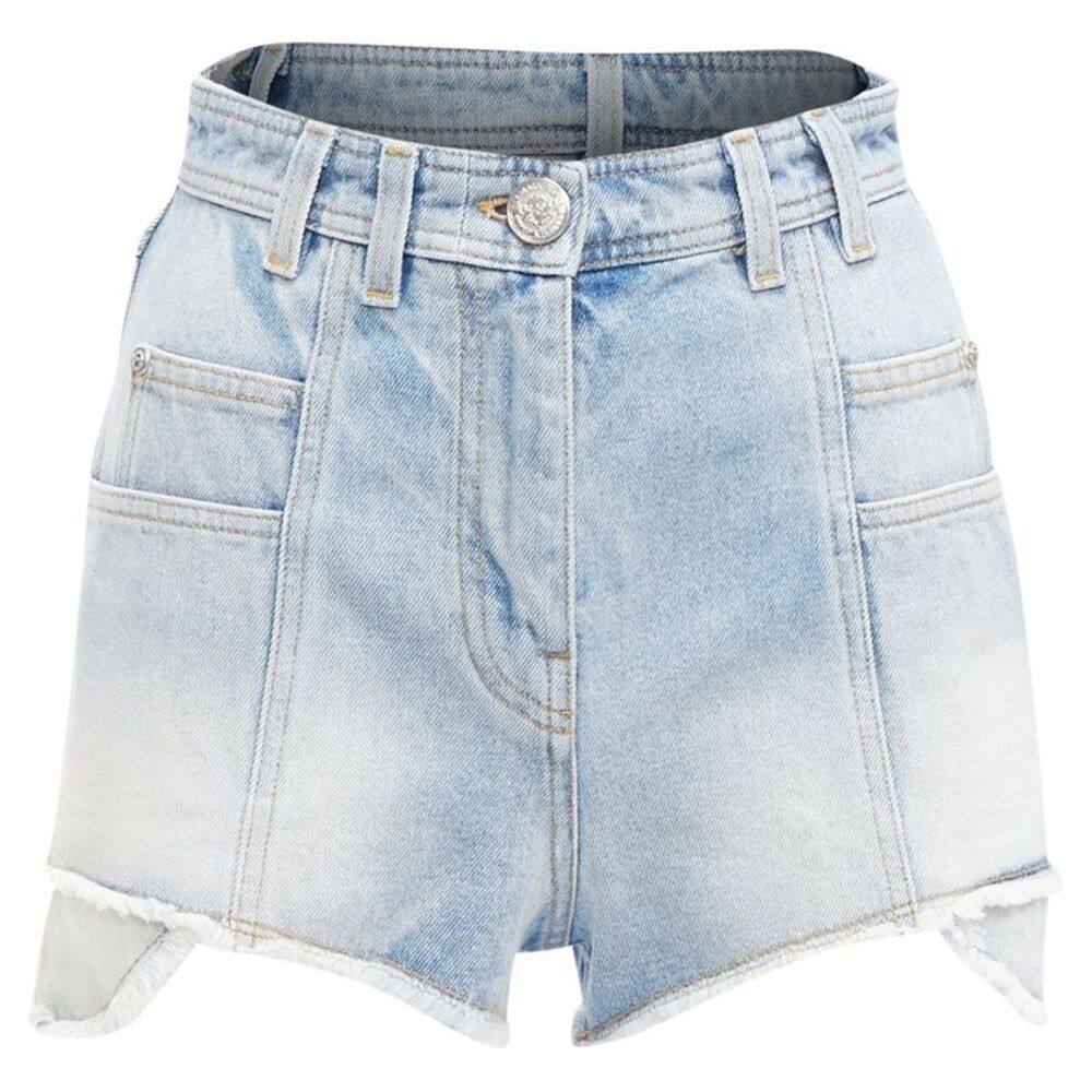 Balmain cotton denim panelled pockets cargo shorts
